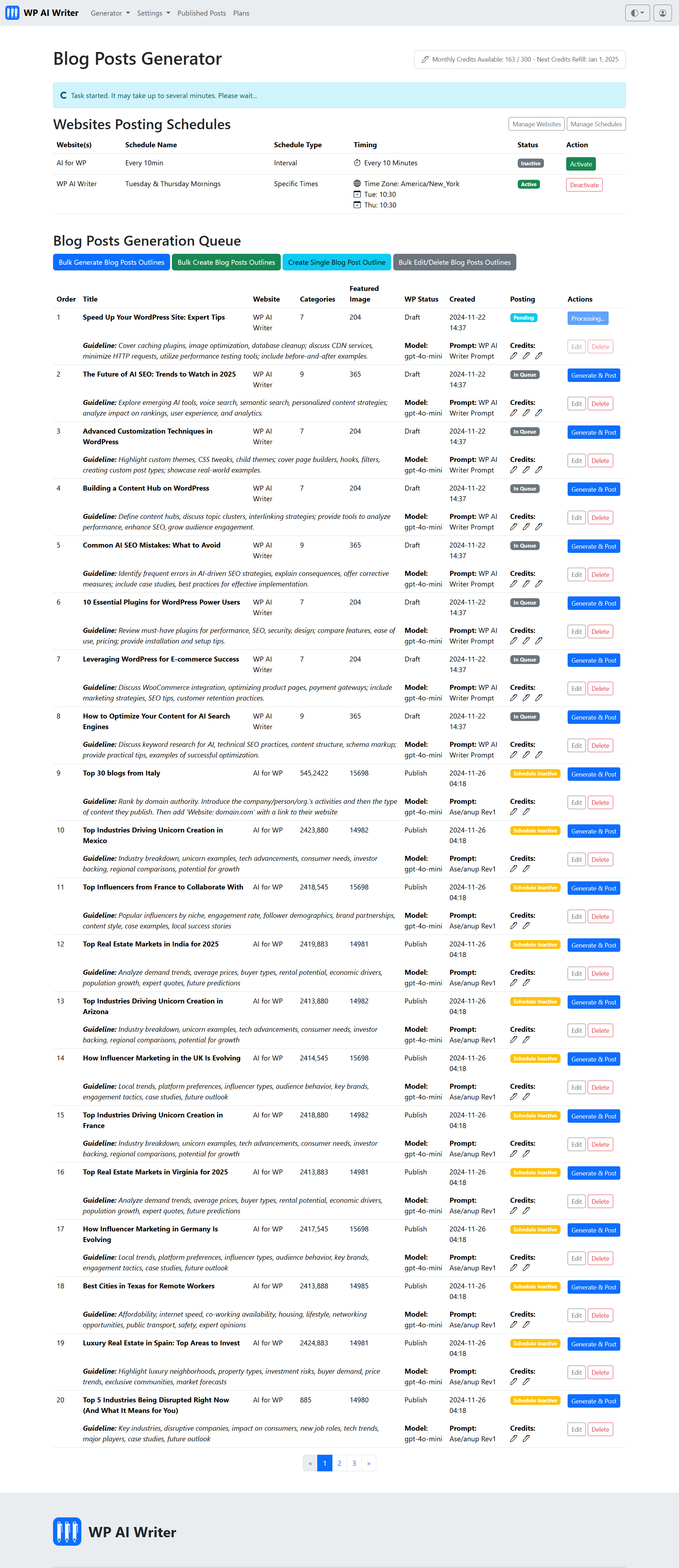 screenshot of WP AI Writer
